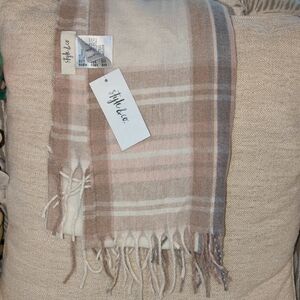 Style & Co. Beige and Cream Plaid Scarf